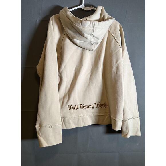 Disney Mickey Mouse Hoodie Womens XL Beige Walt Disney World Graphic Sweatshirt - Picture 5 of 6